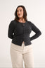 Caterina Snap Button Top Charcoal Marle