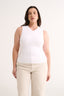 Holly High V Neck Tank Optic White